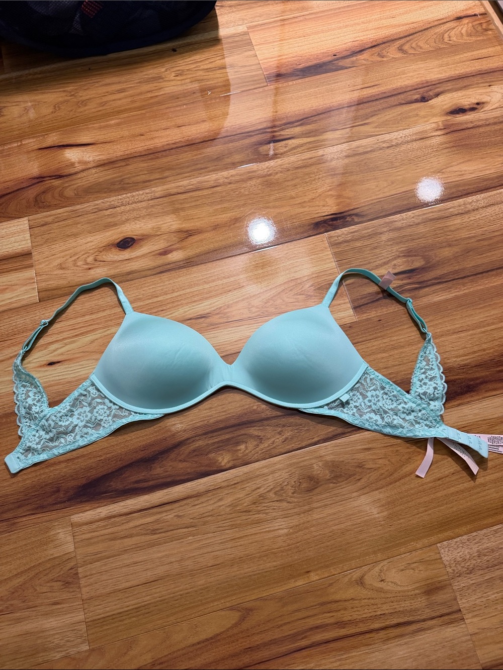 Light Aqua Lace-Back T-Shirt Bra - Women Intimates